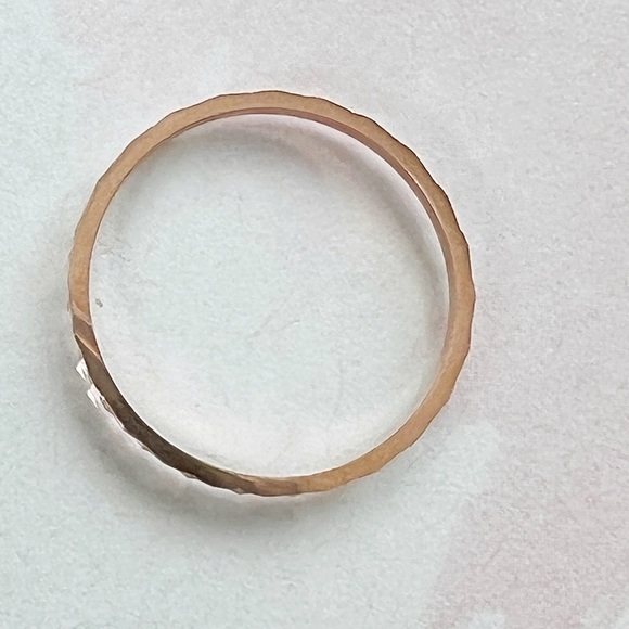 Multi-Faceted Dainty Skinny Rose Gold S925 Minimalist Stackable Ring Size 5.5 - Picture 5 of 8